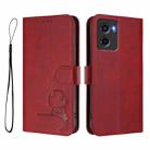 For Motorola Moto G05 / E05 Litter Panda Embossing RFID Leather Phone Case with Lanyard(Wine Red) - 2