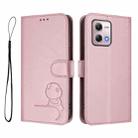For Motorola Moto G Stylus 2023 4G Litter Panda Embossing RFID Leather Phone Case with Lanyard(Pink) - 2