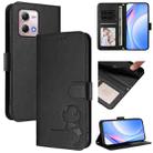 For Motorola Moto G Stylus 2023 4G Litter Panda Embossing RFID Leather Phone Case with Lanyard(Black) - 1