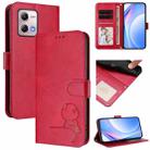 For Motorola Moto G Stylus 2023 4G Litter Panda Embossing RFID Leather Phone Case with Lanyard(Rose Red) - 1