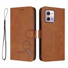 For Motorola Moto G Stylus 2023 4G Litter Panda Embossing RFID Leather Phone Case with Lanyard(Brown) - 2