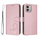 For Motorola Moto G Stylus 5G 2023 Litter Panda Embossing RFID Leather Phone Case with Lanyard(Pink) - 2