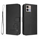 For Motorola Moto G Stylus 5G 2023 Litter Panda Embossing RFID Leather Phone Case with Lanyard(Black) - 2