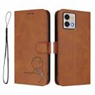 For Motorola Moto G Stylus 5G 2023 Litter Panda Embossing RFID Leather Phone Case with Lanyard(Brown) - 2