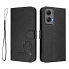 For Motorola Moto G Stylus 5G 2024 Litter Panda Embossing RFID Leather Phone Case with Lanyard(Black) - 2