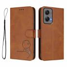 For Motorola Moto G Stylus 5G 2024 Litter Panda Embossing RFID Leather Phone Case with Lanyard(Brown) - 2