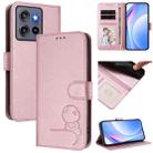 For Motorola Moto G Stylus 5G 2025 Litter Panda Embossing RFID Leather Phone Case with Lanyard(Pink) - 1