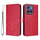 For Motorola Moto G Stylus 5G 2025 Litter Panda Embossing RFID Leather Phone Case with Lanyard(Rose Red) - 2