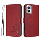 For Motorola Moto G Power 5G 2024 Litter Panda Embossing RFID Leather Phone Case with Lanyard(Wine Red) - 2
