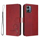 For Motorola Moto G Play 2025 / G Power 2025 Litter Panda Embossing RFID Leather Phone Case with Lanyard(Wine Red) - 2