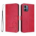 For Motorola Moto G Play 2025 / G Power 2025 Litter Panda Embossing RFID Leather Phone Case with Lanyard(Rose Red) - 2