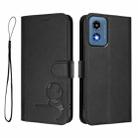 For Motorola Moto G Play 5G 2024 Litter Panda Embossing RFID Leather Phone Case with Lanyard(Black) - 2