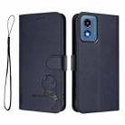 For Motorola Moto G Play 5G 2024 Litter Panda Embossing RFID Leather Phone Case with Lanyard(Blue) - 2
