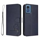 For Motorola Moto G Play 4G 2024 Litter Panda Embossing RFID Leather Phone Case with Lanyard(Blue) - 2