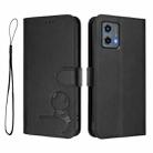 For Motorola Moto G 5G 2023 Litter Panda Embossing RFID Leather Phone Case with Lanyard(Black) - 2