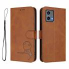 For Motorola Moto G 5G 2023 Litter Panda Embossing RFID Leather Phone Case with Lanyard(Brown) - 2