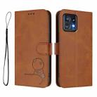 For Motorola Edge+ 2023 / Edge 40 Pro Litter Panda Embossing RFID Leather Phone Case with Lanyard(Brown) - 2