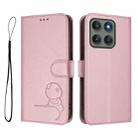For Motorola Edge 60 Pro Litter Panda Embossing RFID Leather Phone Case with Lanyard(Pink) - 2