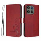 For Motorola Edge 60 Pro Litter Panda Embossing RFID Leather Phone Case with Lanyard(Wine Red) - 2