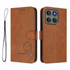 For Motorola Edge 60 Pro Litter Panda Embossing RFID Leather Phone Case with Lanyard(Brown) - 2