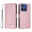 For Motorola Edge 60 Fusion / Edge 5G 2025 Litter Panda Embossing RFID Leather Phone Case with Lanyard(Pink) - 2