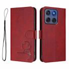For Motorola Edge 60 Fusion / Edge 5G 2025 Litter Panda Embossing RFID Leather Phone Case with Lanyard(Wine Red) - 2