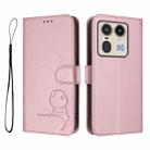 For Motorola Edge 50 Ultra Litter Panda Embossing RFID Leather Phone Case with Lanyard(Pink) - 2