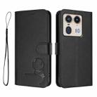 For Motorola Edge 50 Ultra Litter Panda Embossing RFID Leather Phone Case with Lanyard(Black) - 2