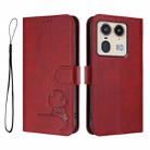 For Motorola Edge 50 Ultra Litter Panda Embossing RFID Leather Phone Case with Lanyard(Wine Red) - 2