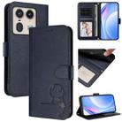 For Motorola Edge 50 Ultra Litter Panda Embossing RFID Leather Phone Case with Lanyard(Blue) - 1