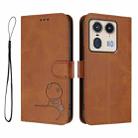 For Motorola Edge 50 Ultra Litter Panda Embossing RFID Leather Phone Case with Lanyard(Brown) - 2