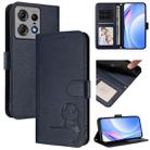 For Motorola Edge 50 Pro Litter Panda Embossing RFID Leather Phone Case with Lanyard(Blue) - 1