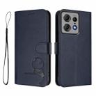 For Motorola Edge 50 Pro Litter Panda Embossing RFID Leather Phone Case with Lanyard(Blue) - 2
