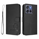 For Motorola Edge 50 Neo / Moto S50 Litter Panda Embossing RFID Leather Phone Case with Lanyard(Black) - 2