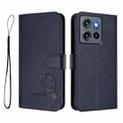 For Motorola Edge 50 Neo / Moto S50 Litter Panda Embossing RFID Leather Phone Case with Lanyard(Blue) - 2