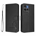 For Motorola Edge 50 Litter Panda Embossing RFID Leather Phone Case with Lanyard(Black) - 2