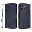 For Motorola Edge 50 Litter Panda Embossing RFID Leather Phone Case with Lanyard(Blue) - 2