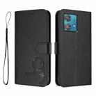 For Motorola Edge 40 Neo Litter Panda Embossing RFID Leather Phone Case with Lanyard(Black) - 2