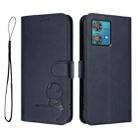 For Motorola Edge 40 Neo Litter Panda Embossing RFID Leather Phone Case with Lanyard(Blue) - 2