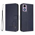 For Motorola Moto E14 / G04 / G04s / G24 Litter Panda Embossing RFID Leather Phone Case with Lanyard(Blue) - 2