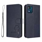 For Motorola Moto E13 Litter Panda Embossing RFID Leather Phone Case with Lanyard(Blue) - 2