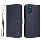 For Motorola Moto G42 5G Litter Panda Embossing RFID Leather Phone Case with Lanyard(Blue) - 2