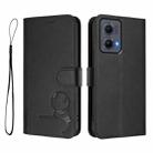 For Motorola Edge 5G 2024 Litter Panda Embossing RFID Leather Phone Case with Lanyard(Black) - 2