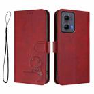 For Motorola Edge 5G 2024 Litter Panda Embossing RFID Leather Phone Case with Lanyard(Wine Red) - 2