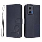 For Motorola Edge 5G 2024 Litter Panda Embossing RFID Leather Phone Case with Lanyard(Blue) - 2