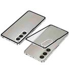 For Sony Xperia 1 VI Snap Buckle Metal Frame Frosted Phone Case(Silver) - 1