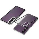 For Sony Xperia 1 VII Snap Buckle Metal Frame Frosted Phone Case(Silver) - 1