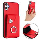 For Samsung Galaxy A06 4G Organ Card Bag Ring Holder Phone Case(Red) - 2