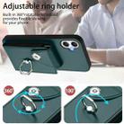 For Samsung Galaxy A06 4G Organ Card Bag Ring Holder Phone Case(Green) - 3