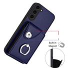 For Samsung Galaxy S23 FE 5G Organ Card Bag Ring Holder Phone Case(Blue) - 2